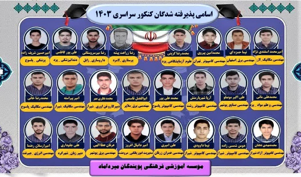 اسامی پذیرفته شدگان کنکور سراسری 1403